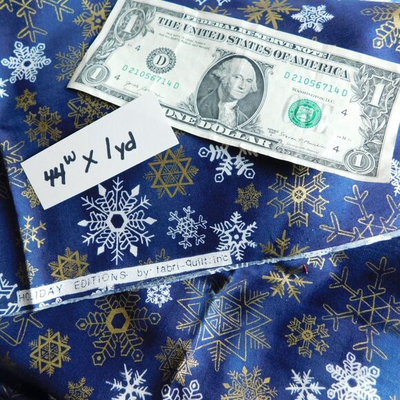 Christmas Holiday Fabric Lot 2.5 pounds Blues 22 pcs, Scraps & Yards Quilting - Picture 2 of 16